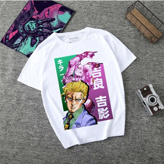 [Camiseta Premium em Algodão Puro]BOW Yoshikage Kira - JoJo's Bizarre Adventure - Anime JJBA - 100% Algodão