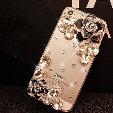 Capa Celular Xiaomi 15T 14T 13 12 11 Lite Redmi 15C 14C 13C Nota 15 14 12S 11S 10S Pro Plus 4G Camélia Strass Brilhante