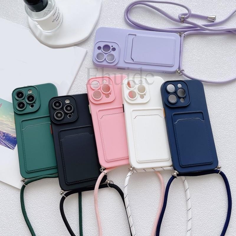 Xiaomi Redmi Nota 14 13 Pro Plus 14C Mi 14T 13T 4G 5G Doces Cinta Caso Crossbody Cordão Pescoço Cartão Capa De Silicone