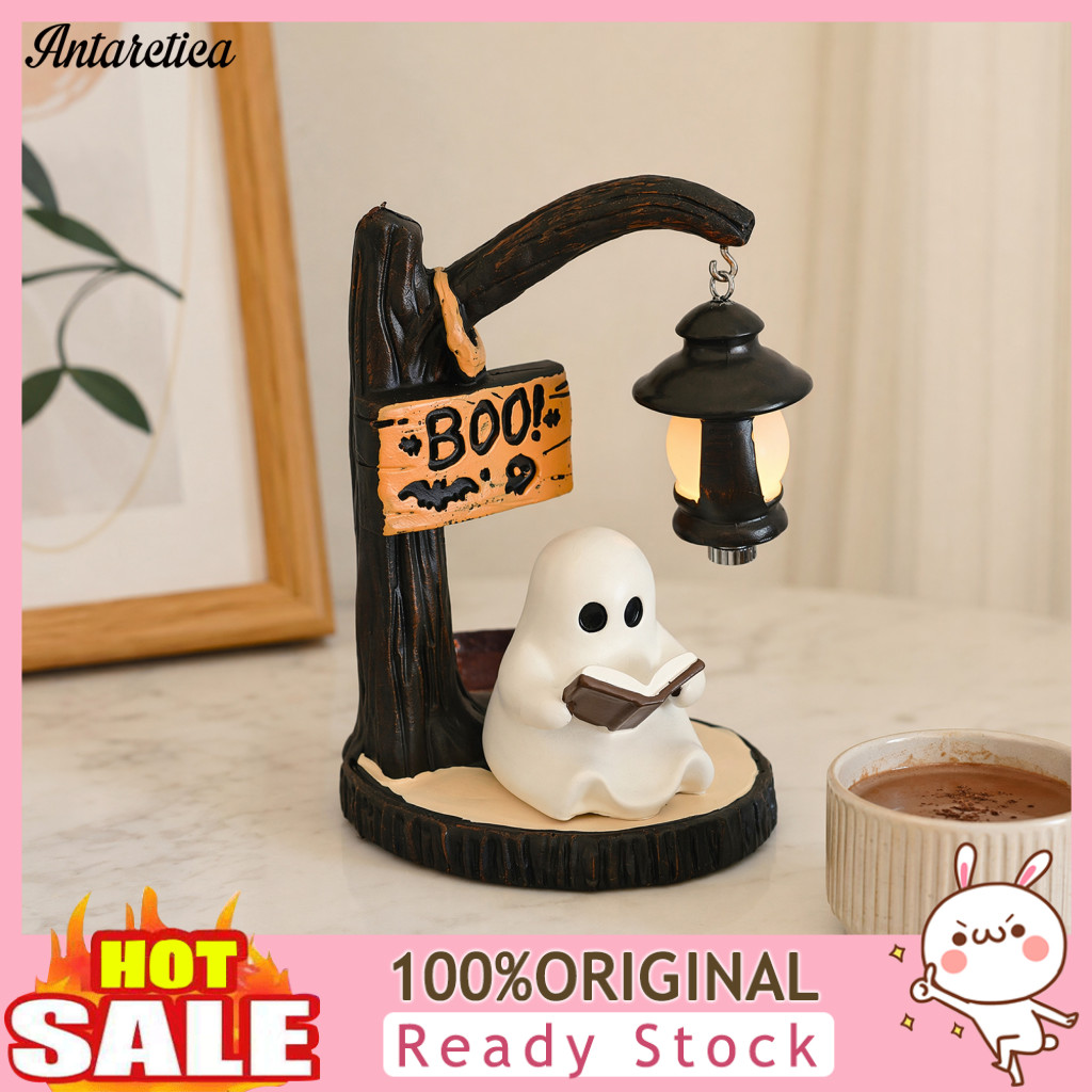 Witch Halloween Decoration Resin Table Lamp Ghost Led Night Light with Warm Glow Spooky Home Desktop Decor for for South