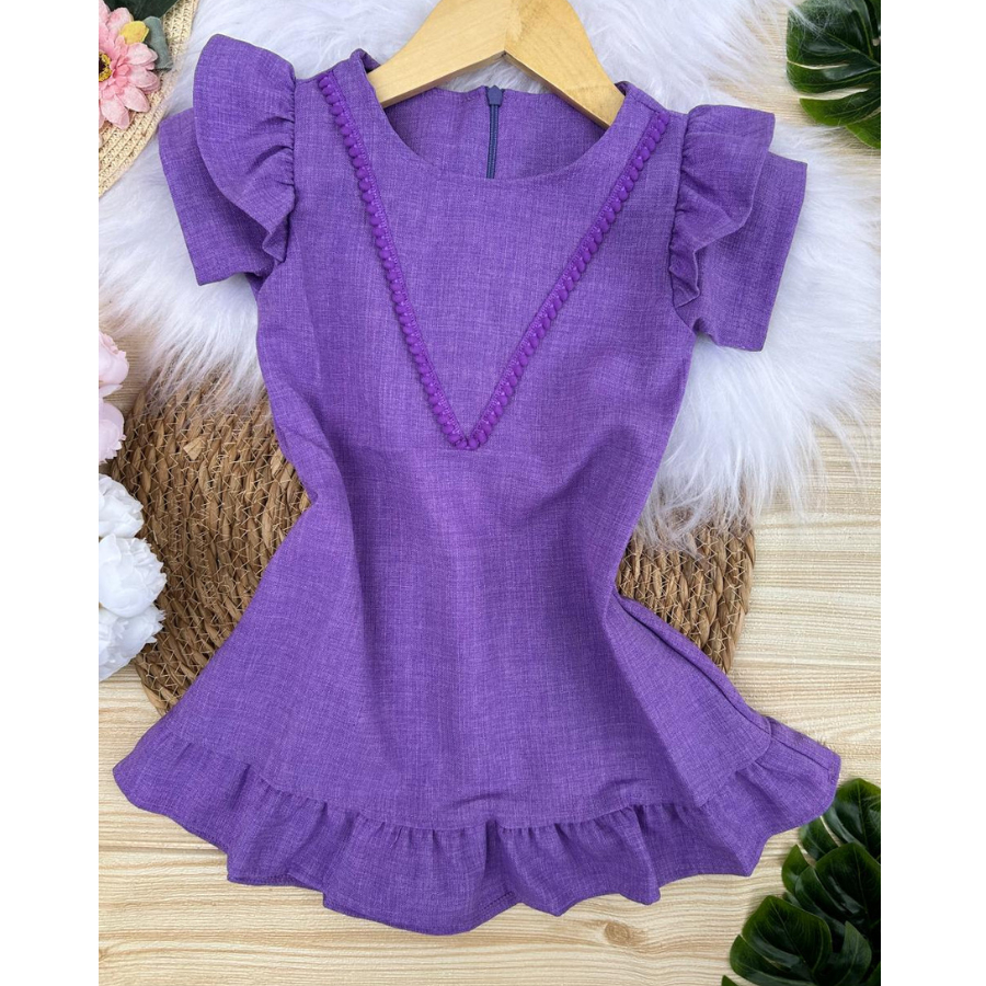 Vestido infantil menina 02 ao 10 Linho Vestido feminino infantil festa mida envangelica premium