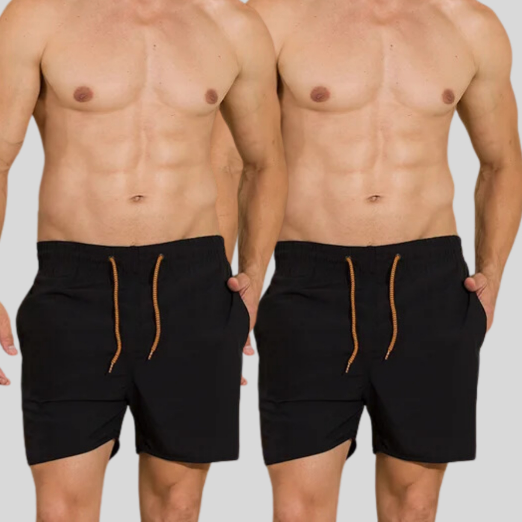 Kit 2 Bermudas De Nylon Cordão Ajustável Mauricinho Elástico Cintura Básico Qualidade Premium Verão