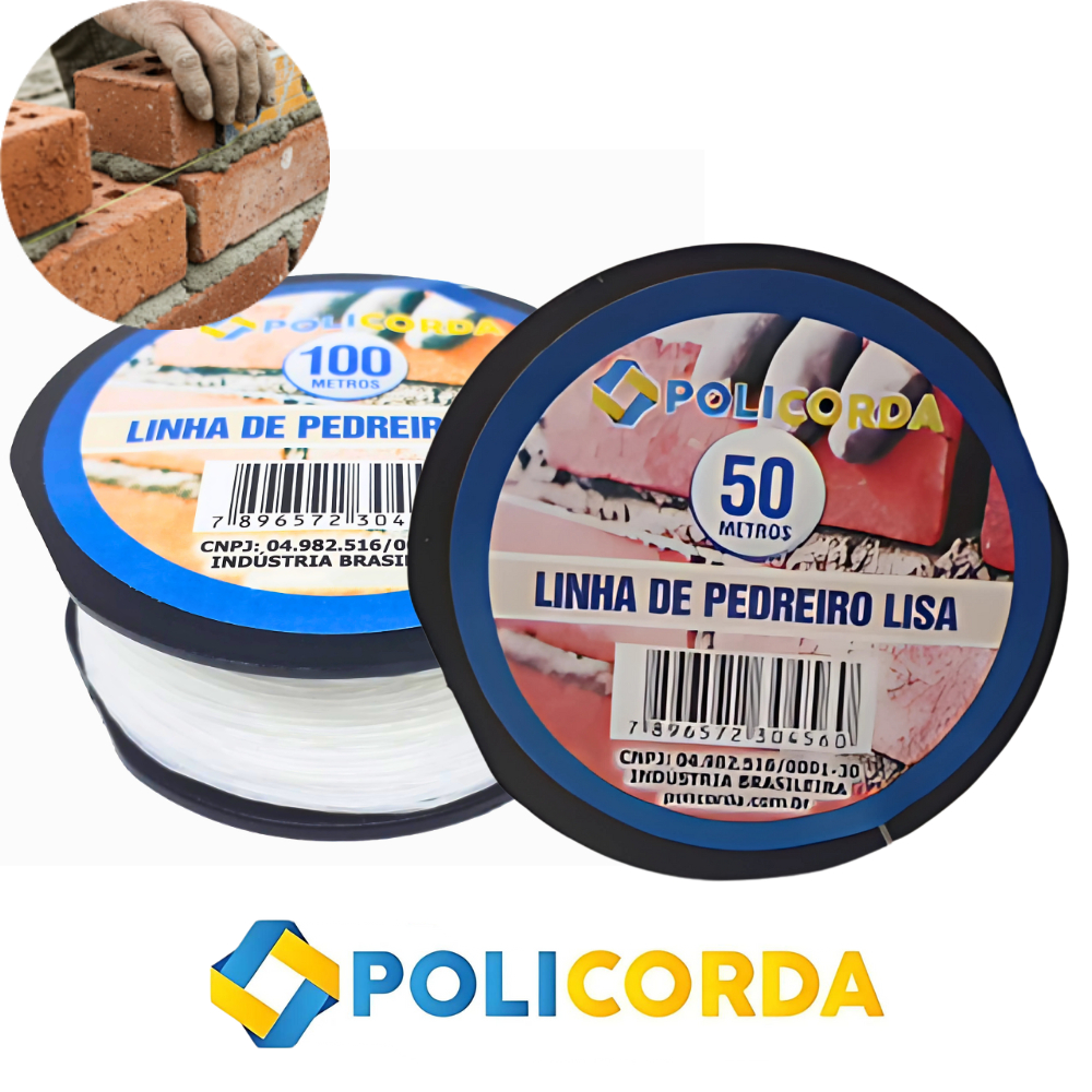 Kit 4 Linha de Pedreiro Lisa em Nylon Reforçado | Fio Resistente p/ Alinhamento e Nivelamento em Obras