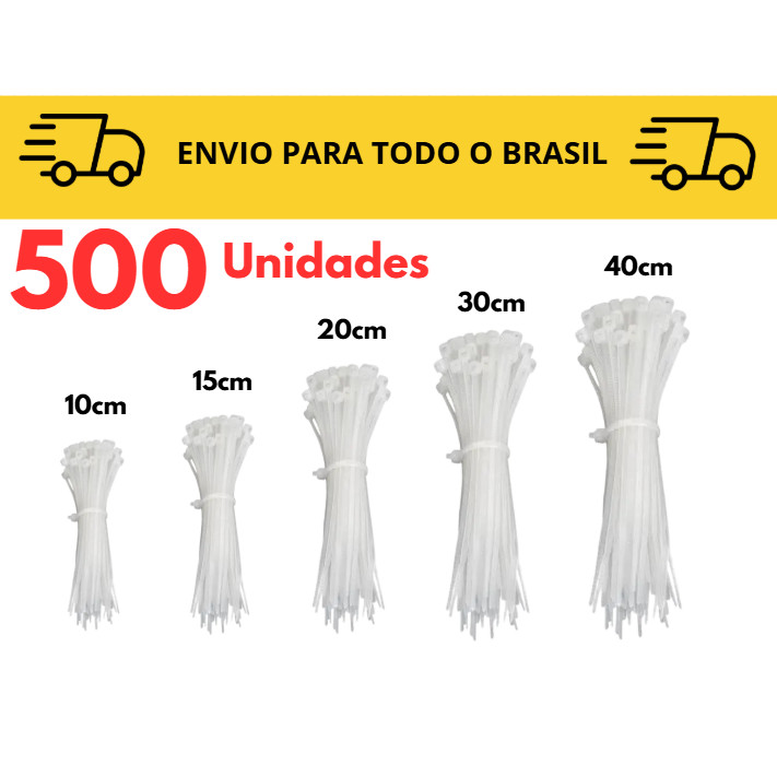 Abraçadeiras de Nylon Preto ou Branco / Enforca Gato / Kit completo Branco