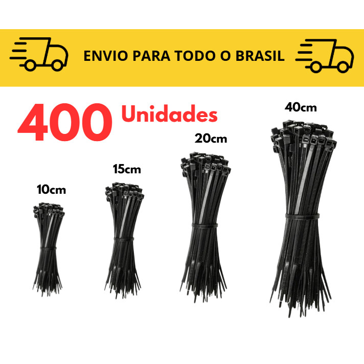 Abraçadeiras de Nylon / Enforca gato / Kit Completo Preto