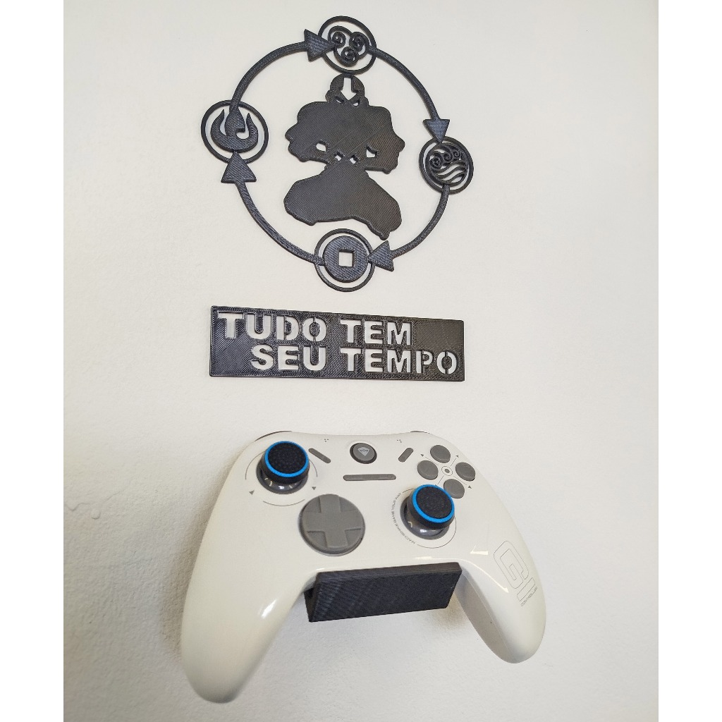 Suporte de parede para controle joystick com decoração motivacional com frase vídeo game PC Xbox PS5