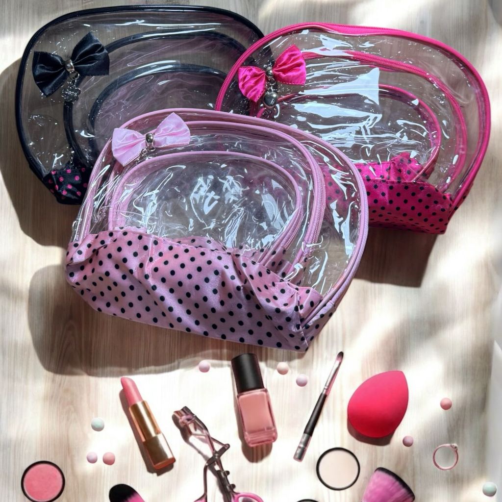 Necessaire Bolsa Organizador De Maquiagem E Cosméticos Viagem Transparente