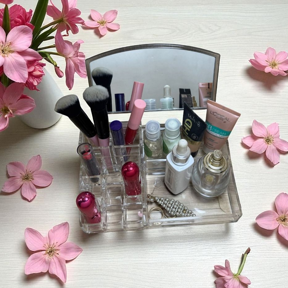 Porta Maquiagem Organizador De Acrílico Transparente Batom Cosméticos Make Multiuso