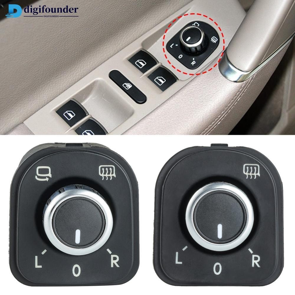 DIGIFOUNDER Botão de Ajuste do Retrovisor com Aquecimento para VW Golf MK6 Passat B6 Rabbit Tiguan CC 5ND959565A/B