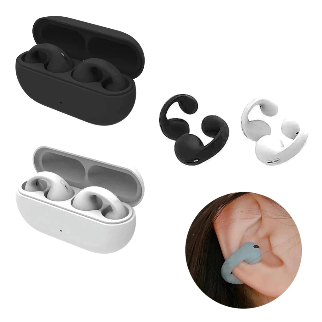 Fone Estilo Osso Condução Wireless Bluetooth Earbuds Clip Earphone TWS Sports Style True