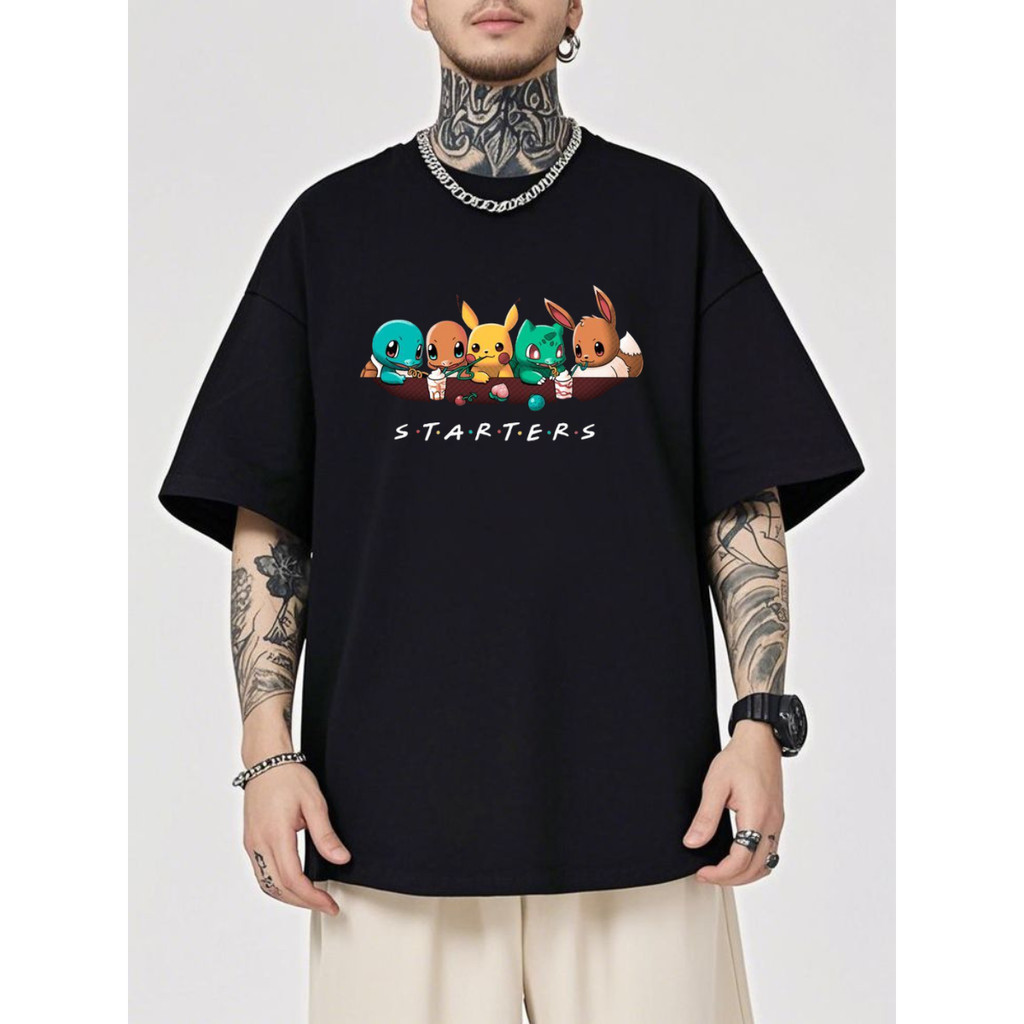 Camiseta Camisa Pokémon Starters Pikachu Charmander Squirtle Bulbasaur Eevee