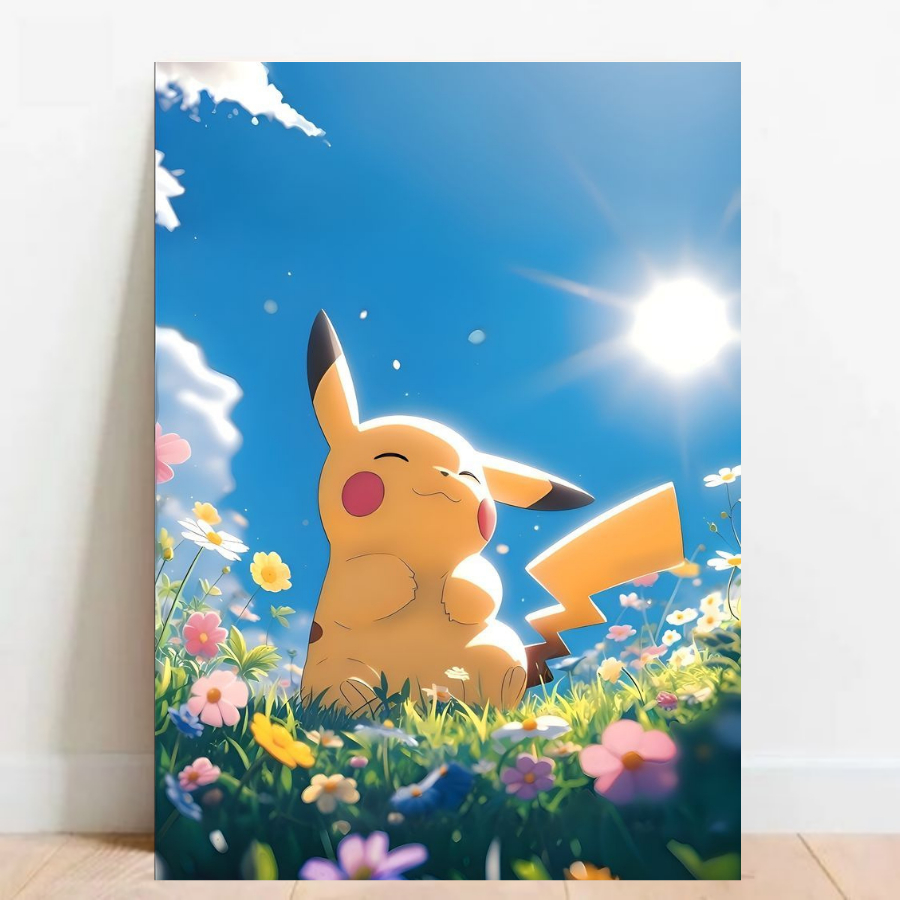 Quadro Placas Decorativas geek Pokemon Bulbasauro Pikachu Games Artes animes 03