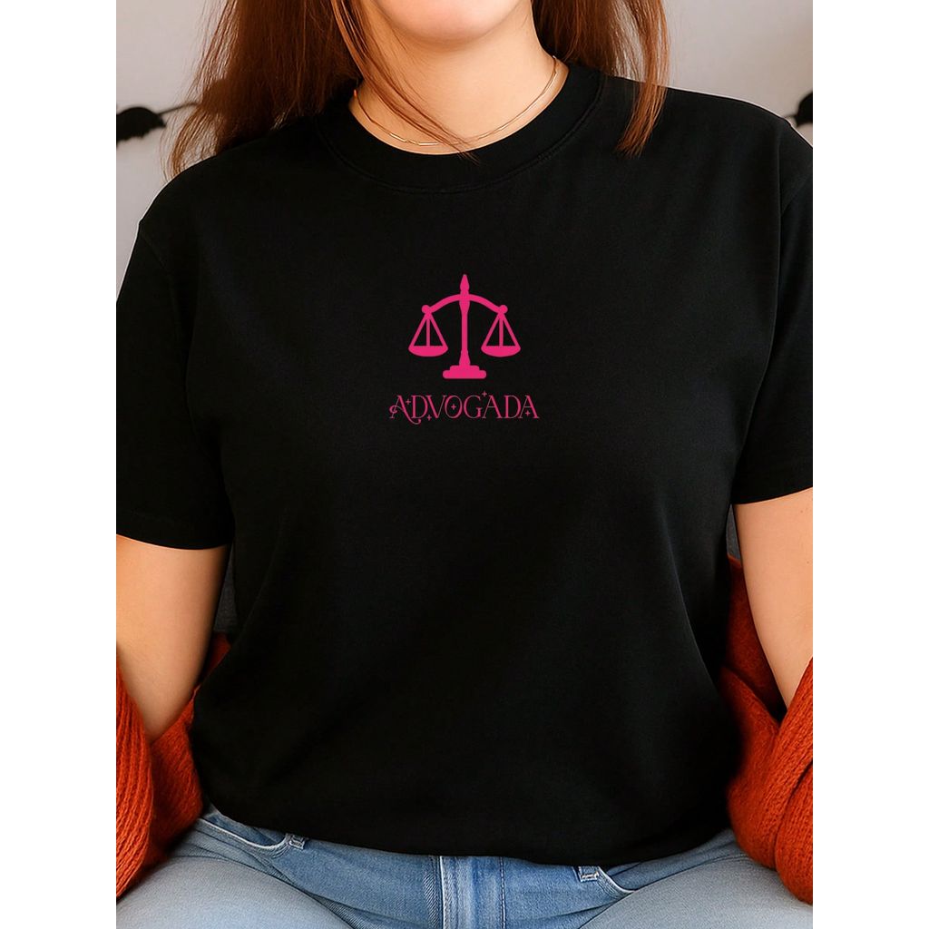 Camiseta Feminina Babylook Estampada Advogada Direito Faculdade Profissão Faculdades 100% Algodão Várias Cores