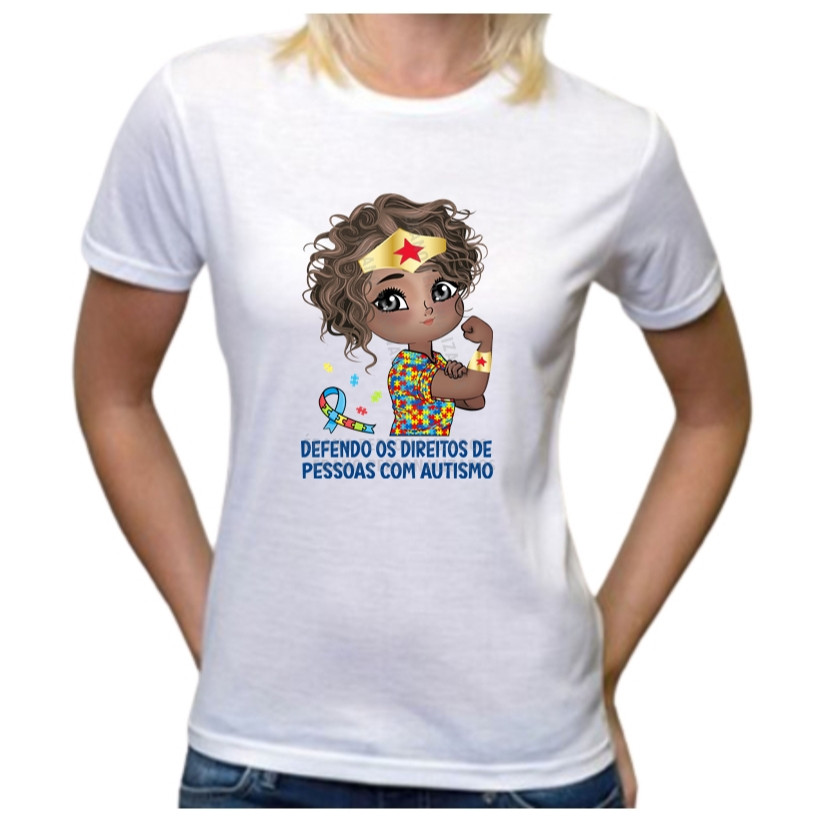 Camiseta Algodão 30.1 Autismo Advogada Eu defendo os direitos de pessoas com autismo tea tdah pcd Premium Envio Rapido