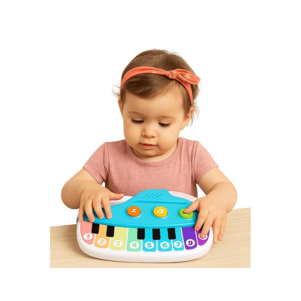 Teclado Piano Musical Buba Para Bebê Luz Som Educativo