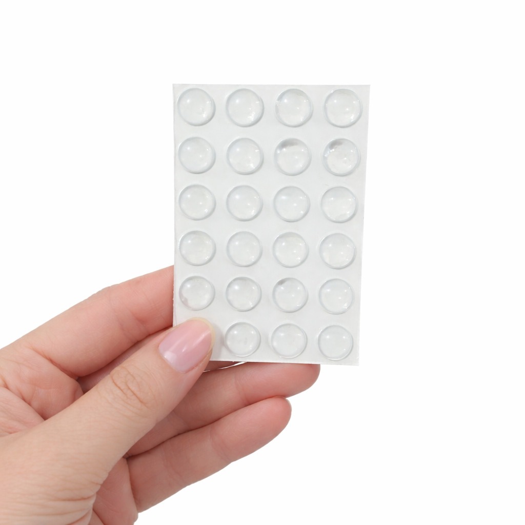 Kit 24 Protetor Redondo De Silicone Adesivo Anti Impacto Pequeno 0,95cm Moveis Porta Parede Teclado