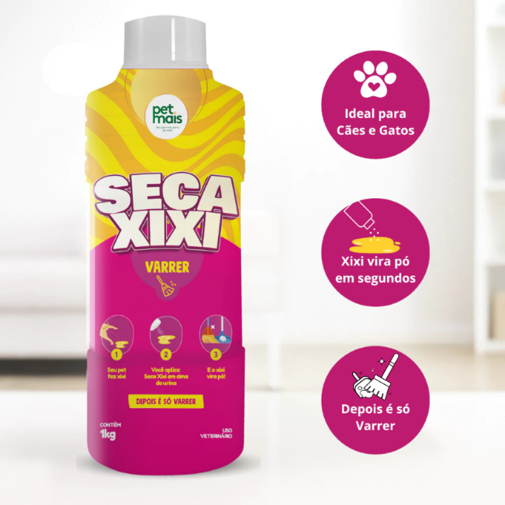 Seca Xixi Higienizador De Urina Pet Cães e Gatos Absorve e Transforma em Pó 1kg - Petmais