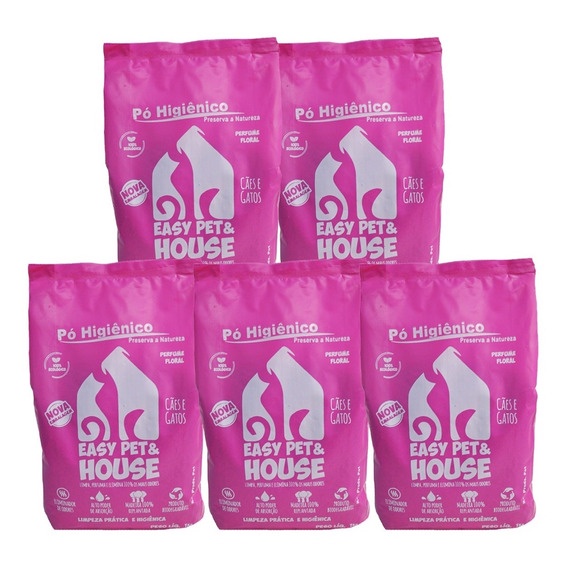 Pó Higiênico Easy Pet Seca e Absorve Xixi Vomito Fezes Para Gatos e Cachorro Perfumado 1 Kg