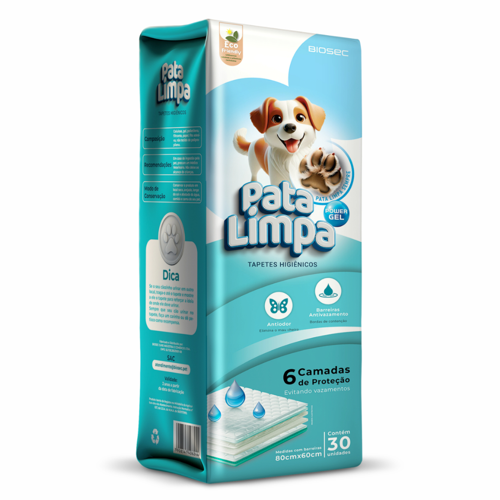 Tapete Higiênico Pata Limpa 80x60 Descartável Pet Cachorro Cão Cães Fralda Absorve Sanitário Canino
