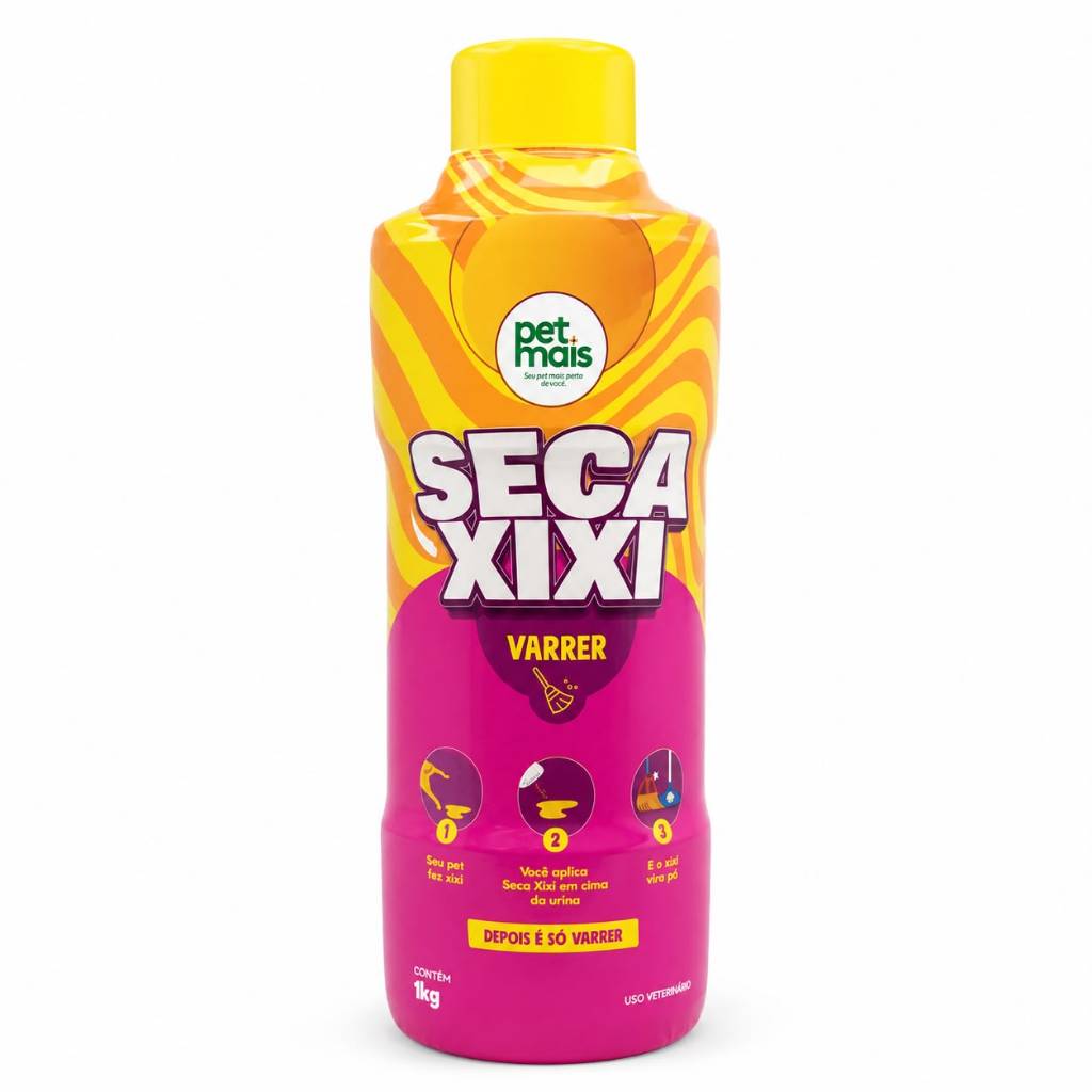 Seca Xixi Petmais 1kg Absorve Urina Cães e Gatos Fácil Limpeza