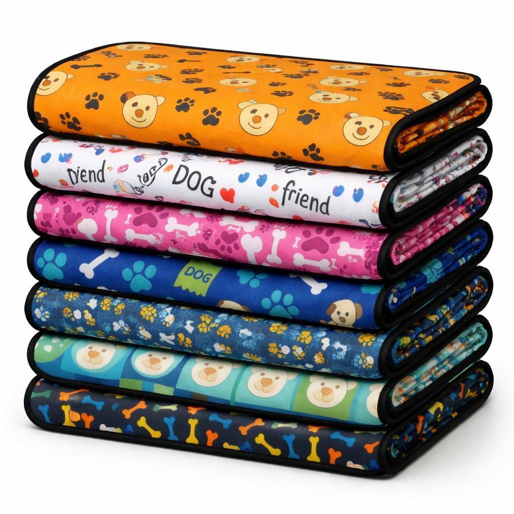 Kit 5 Tapetes Higiênicos Laváveis Pet – Absorve Xixi, Não Vaza e Dura Até 200 Lavagens Cada 70x50cm