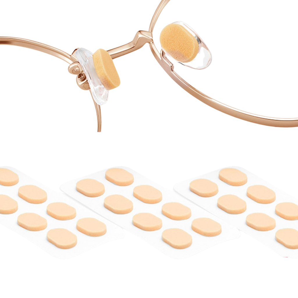 Kit 12 Pares Plaqueta Adesiva para Óculos Modelo Oval Antiderrapante Almofada de Nariz
