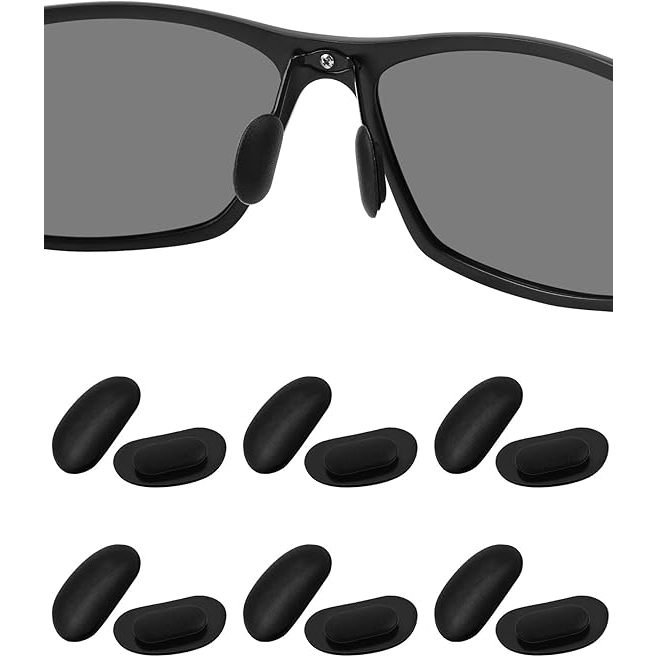 6 pares de almofadas de nariz de óculos de sol almofadas de nariz antiderrapantes de silicone macio push-in para óculos