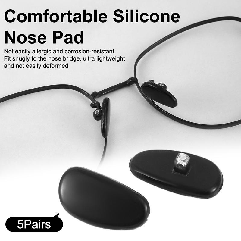 (WHDR) 5 Pares De Almofadas De Nariz De Silicone Hipoalergênicas Antiderrapantes Para Óculos , De Sol , Armação De Titân