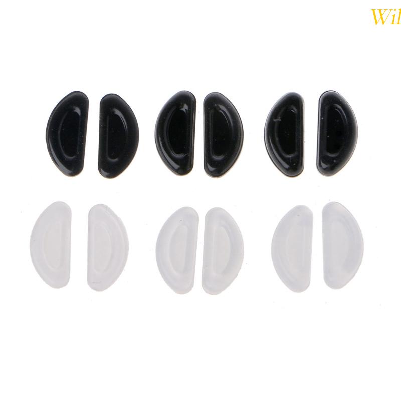 Wil 10 Pares Almofadas Silicone Macias Autoadesivas Para Nariz Óculos Antiderrapantes