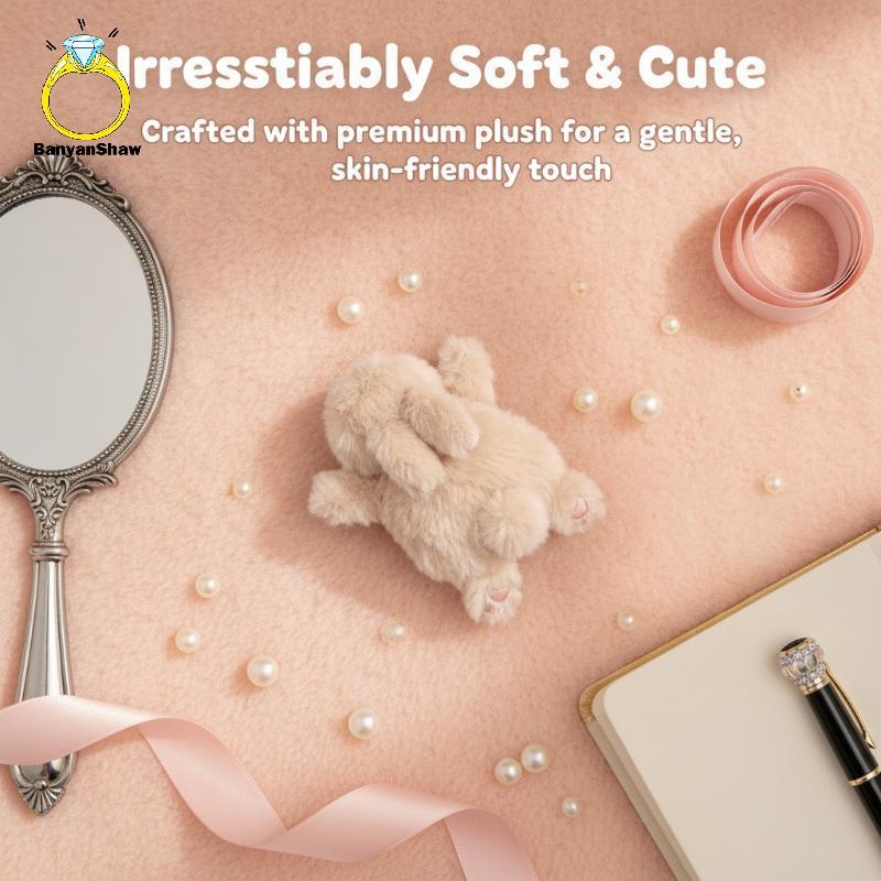 [BANY] Grampo De Cabelo De Coelho De Pelúcia Estilo Ins Fofo 3D Lop Bunny Grampos Decorativos Clipes Laterais Para Mulhe