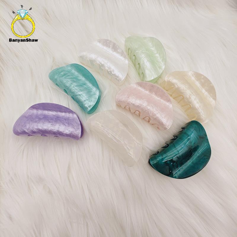 [BANY] Grampos De Cabelo Vintage Para Meninas , Clipe De Garra , Novo Tubarão Texturizado De Mármore Mulheres , Acessóri