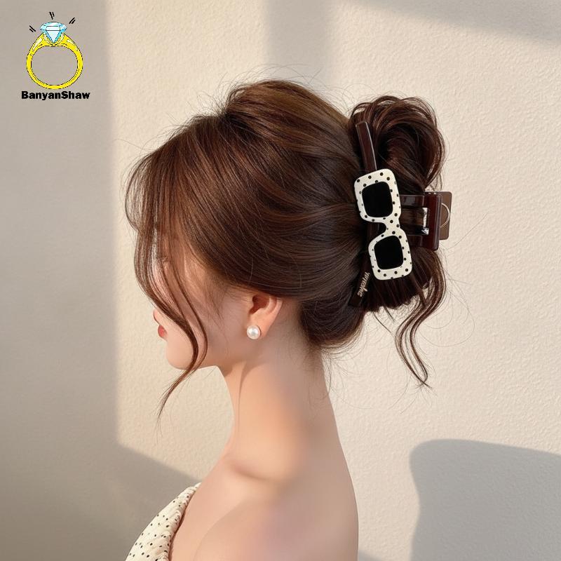 [BANY] 1 Peça Novo Prendedor De Cabelo De Tubarão Grande , Design Extravagante , Suporte De Pão Antiderrapante , Acessór