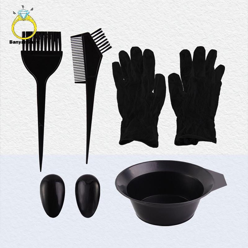 [BANY] 5/7/9Pcs Kits De Coloração De Cabelo Home Salon Tingimento Tigela Escova Creme Earcap Clips Capa Ferramenta De Es