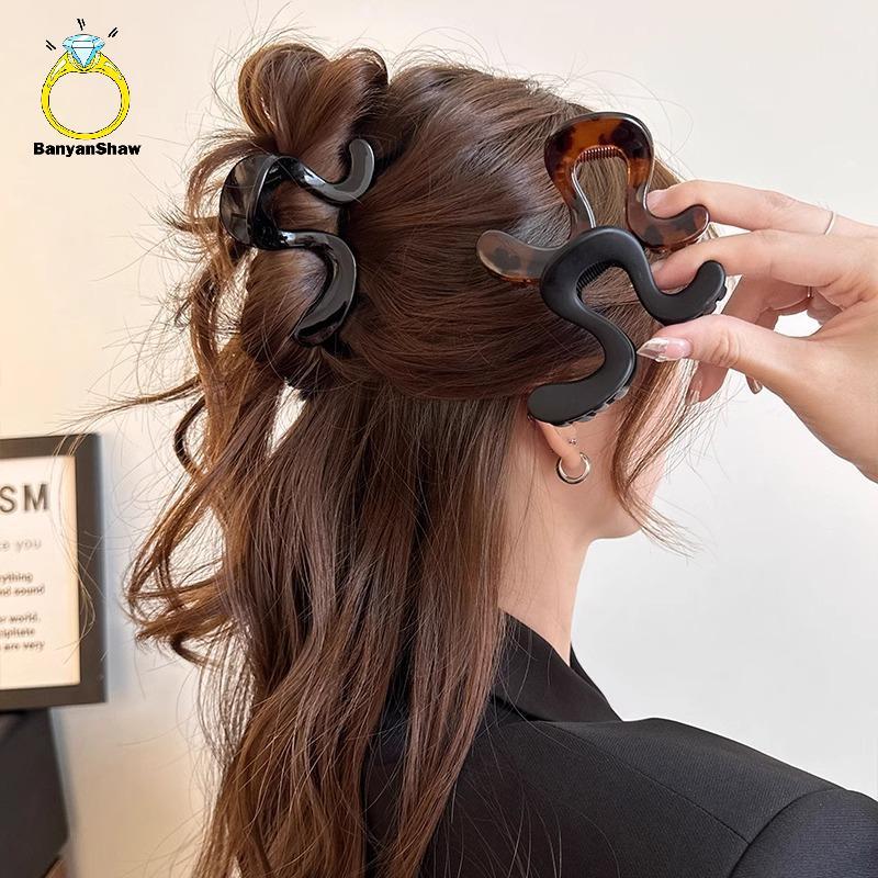 [BANY] Grampos De Cabelo Curvos Para Mulheres , Anti-Quebra , Fixador De Rabo De Cavalo Alto , Resistente , Cabeça Ba ,