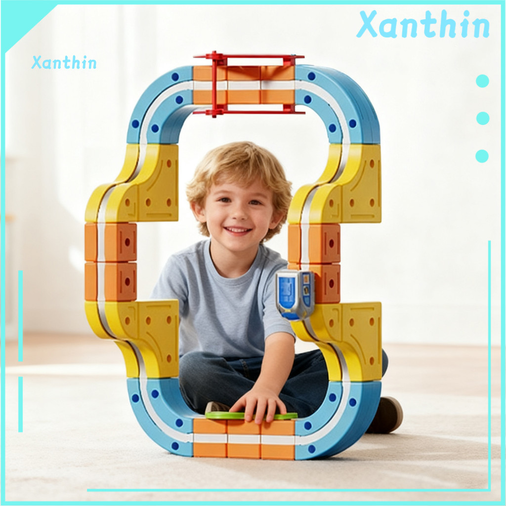 Magnetic Track Car Toy Train Set Kit for Kids – Diy Rail Building Gravity-defying Electric Stem Educational for Toddle