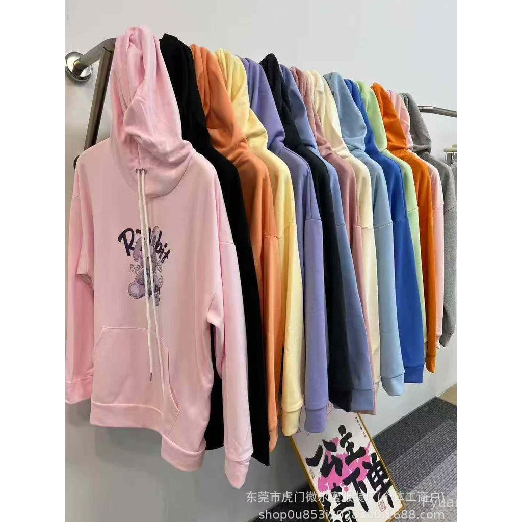 Cross-Border outono inverno novo estilo moletom com capuz feminino versão coreana tamanho grande solto de manga comprida