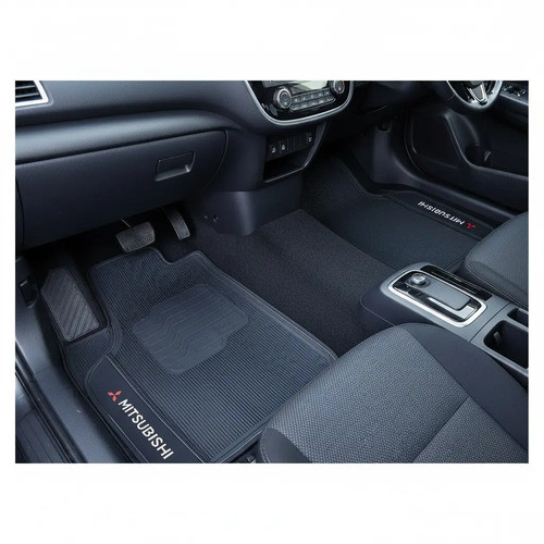 Tapete Borracha Mitsubishi L200 Outdoor Savana Triton Bordad Preto