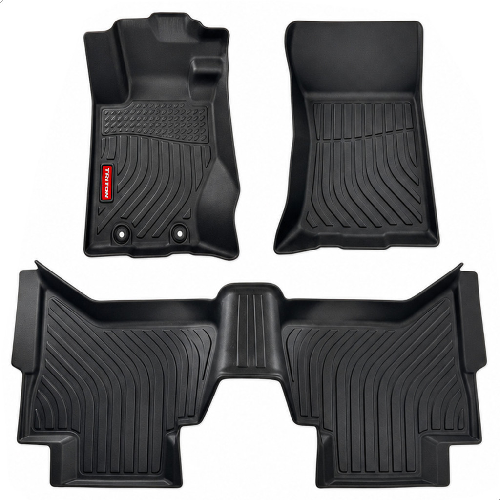 Tapete Automotivo Bandeja Borracha Borda Alta Mitsubishi L200 New Triton Katana Savana Terra Tarmac 3 Peças 2026 2027