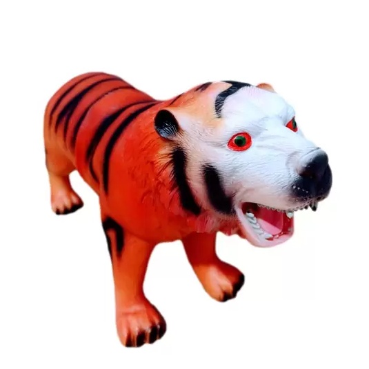 Brinquedo Animal Selvagem Tigre Savana com Som de Borracha