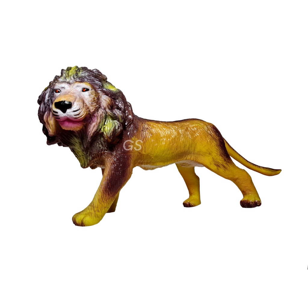 Leão Borracha Macia Animal Selvagem Brinquedo Infantil savana africana flexível soft colecionável