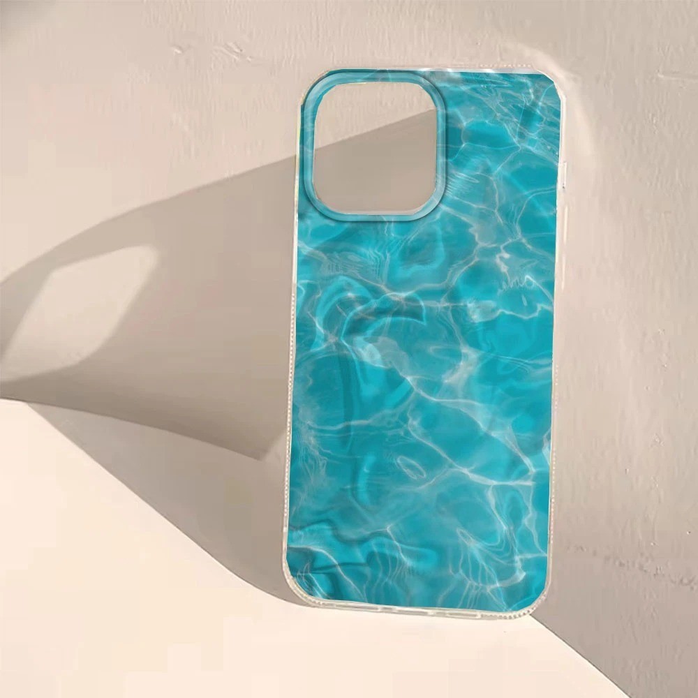 Capinha Capa Para Redmi Note 8 9s 10s 11s 12s 13 14 Pro Max 4G 5G Ondas De Água Silicone Anti-Impacto