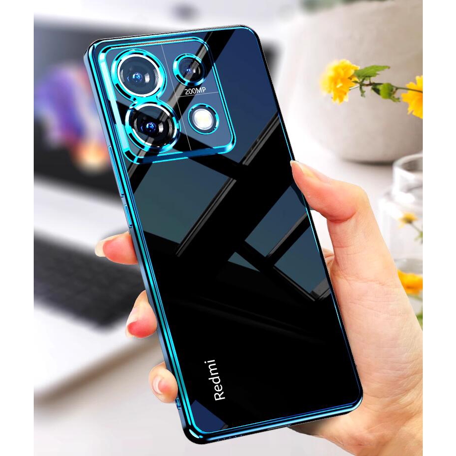 Xiaomi Redmi Note 13 Pro Plus + POCO M6 Pro 4G 5G Soft Case Luxury Plating Transparent Silicone Shockproof Back Cover