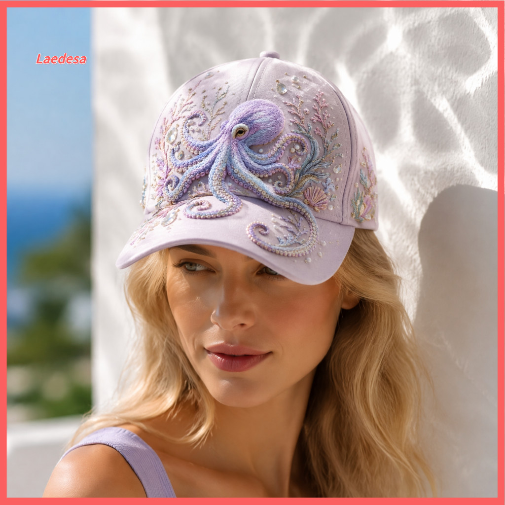 Vacation Beach Hat Adjustable Sun for Women Ocean Creatures Baseball Cap Trucker for Men Cute Sea Patterns Protection