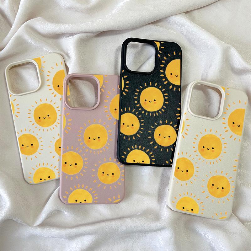 Capa para iPhone 11 12 13 14 15 16 17 Pro Max XS Max Capa para celular Com Cute sun seamless pattern