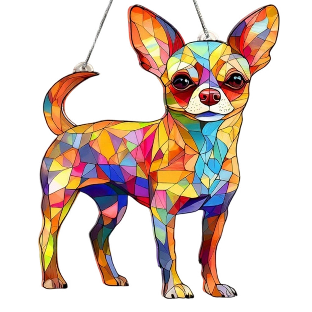 Acrylic Dog Puzzle Suncatcher Diy Window Hanging Ornament Cute Jigsaw Sun Catcher for Home Garden Decor Perfect Gift for
