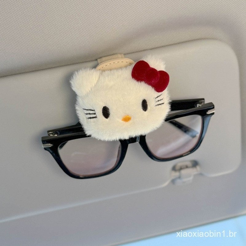 Cute Kitty Automotive Sun Louver Óculos Magnéticos Clipe Acessórios De Armazenamento Interior Do Carro JI9K