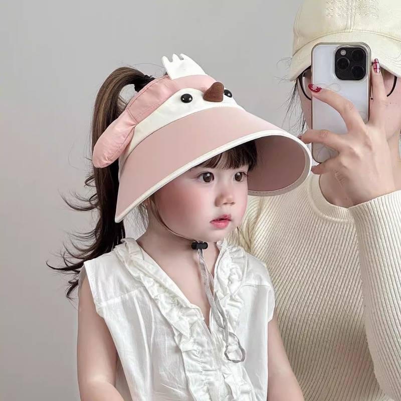Children's Sunshade Hat Summer Thin Big Brim Topless Hat Cute UV-Proof Sun Hat for Boys and Girls Spring MSnJ