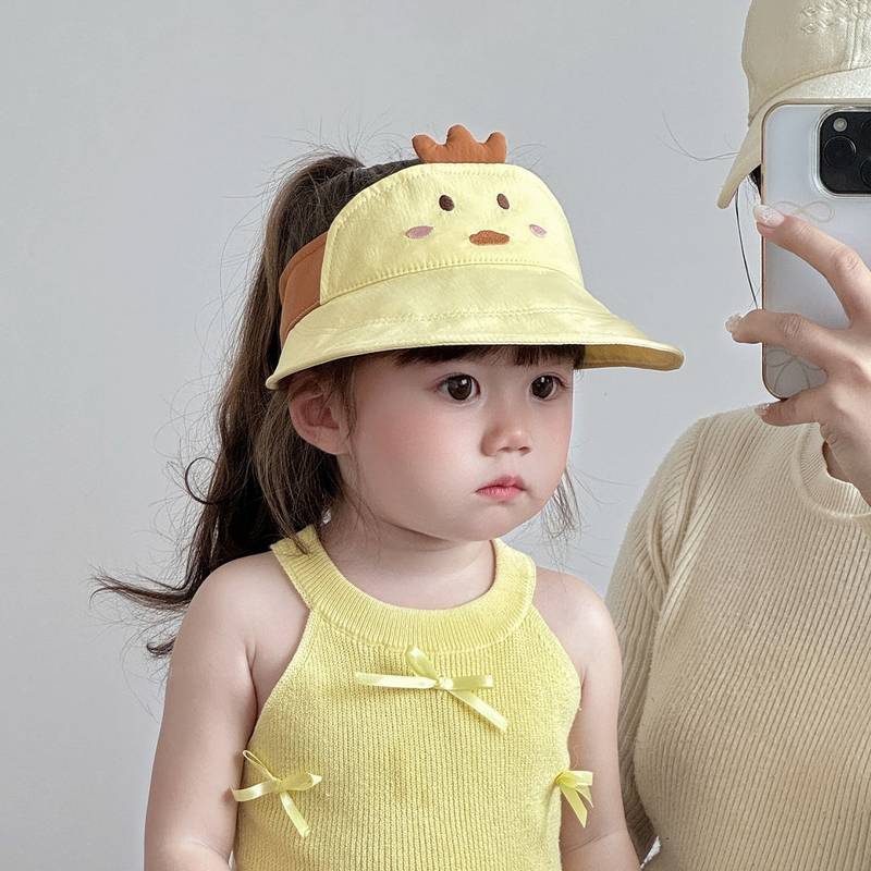 Baby Sun Hat Summer Thin Cute Peaked Sun Hat Boy Girl Children Sun Protection Big Brim Topless Hat 3GAJ
