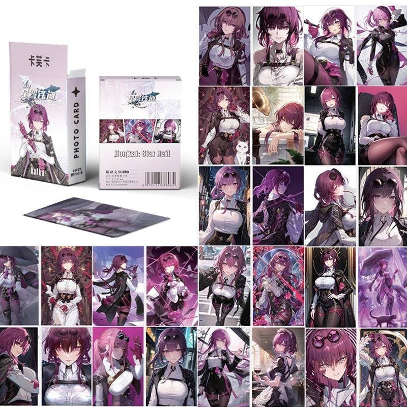 50Pcs/Set Anime Game Honkai : Star Rail Cartões De Impressão De Dupla Face Kafka Laser Cards Para Presentes E Coleta