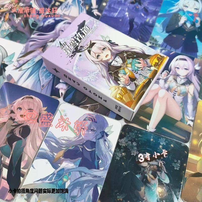 50 Pçs/Set Anime Game Honkai : Star Rail Cartão De Impressão Dupla Face Firefly Cartões Laser Para Presente E Coleção